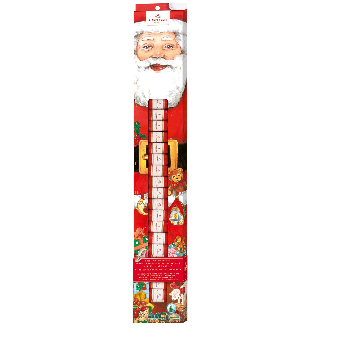 Santa Claus advent - mini marzipan loaves 58.5 x 8.9 x 2cm 6x300g