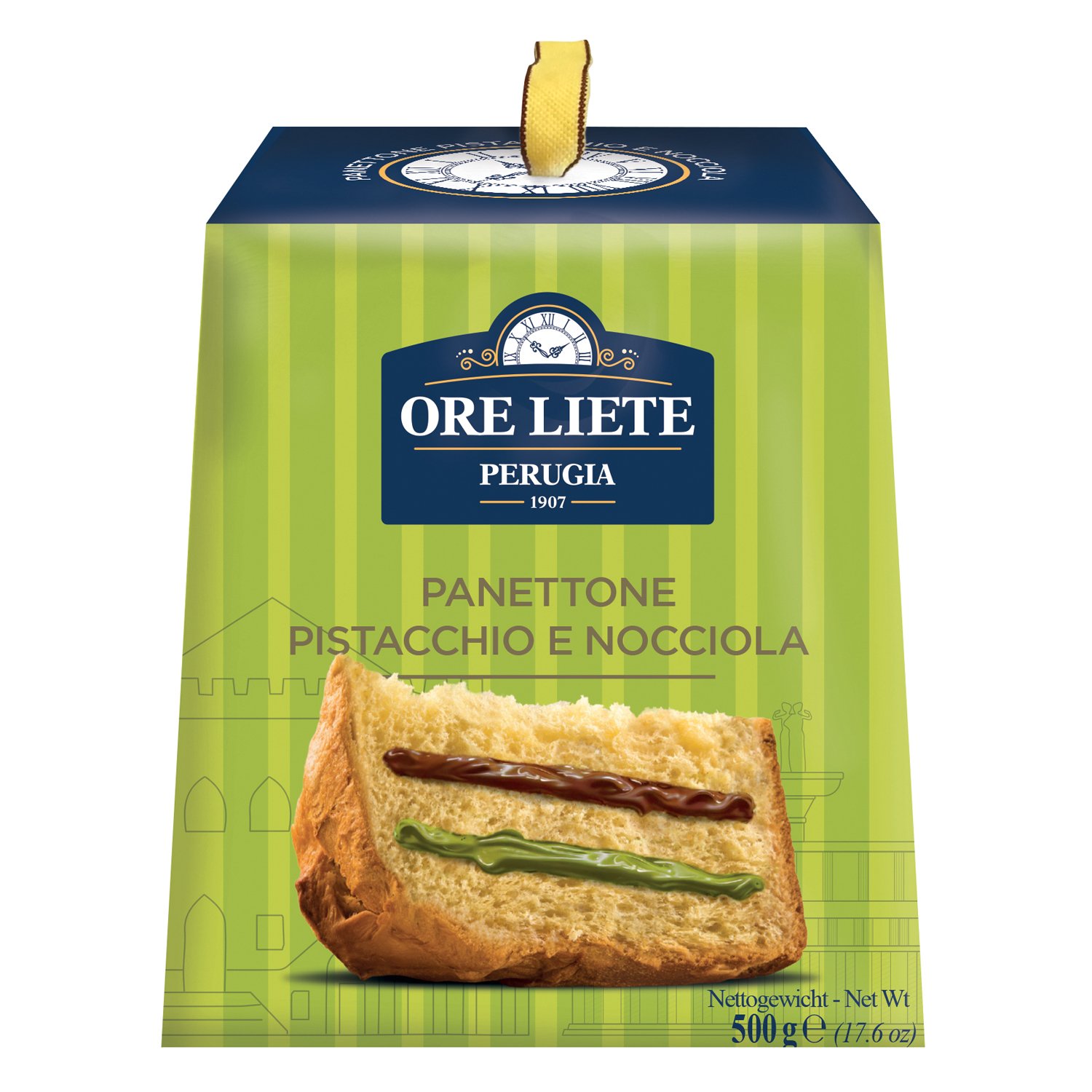 Panettone with pistachio and hazelnut cream in gift box - VAT FREE 10x500g